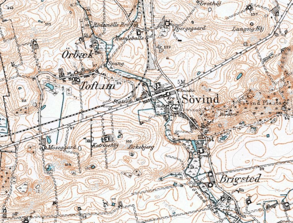 Lave Målebordsblade Søvind 1904.